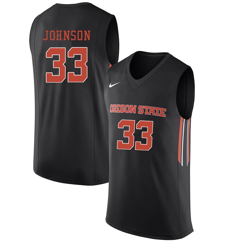 Men Oregon State Beavers #33 Steve Johnson College Basketball Jerseys Sale-Black
